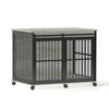 Furniture dog crate sliding iron door dog crate with mat. (Grey,43.7''W x 30''D x 33.7''H) - 5 of 19