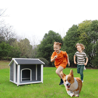 Outdoor Wooden Dog House, Waterproof Dog Cage outside