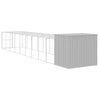 Dog House with Run Light Gray 84.3"x420.9"x71.3" Galvanized Steel sturdy