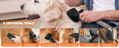 Dog Grooming Kit Low Noise Wholesale Pet Hair Vacuum Cleaner Dog Dryer Removal Brush with 6 Pet Grooming Tools - 13 of 20