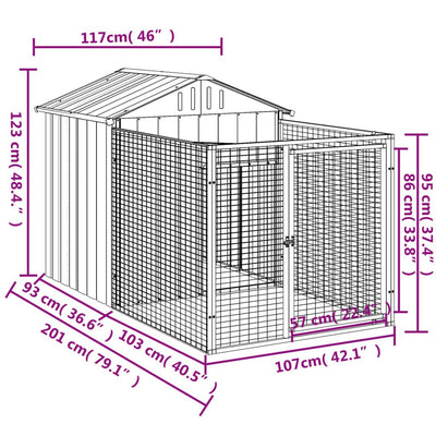 Dog House with Light Gray 46.1"x79.1"x48.4 dimensions