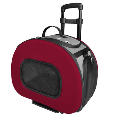 Tough-Shell Wheeled Collapsible Final Destination Pet Carrier - Red