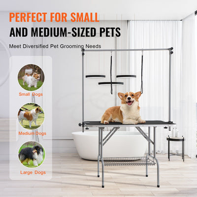 VEVOR Pet Grooming Table Two Arms with Clamp, 46'' Dog Grooming Station, - 6 of 7