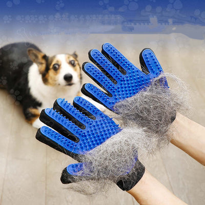 1pair Pet Grooming Glove Gentle Hair Remover Brush.