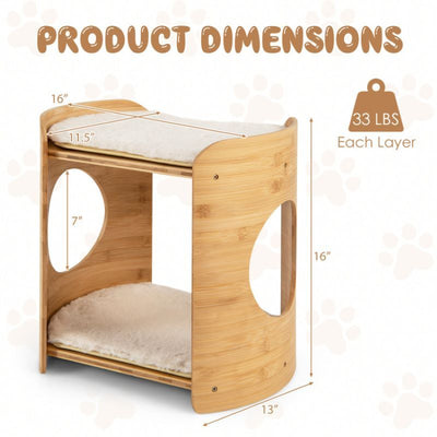 Cat Furniture 2-Tier Cute Small Cat Tree for Indoor5 of 14