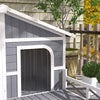 Dog House- Gray, White partial view