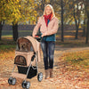 Folding Pet Stroller with Storage Basket