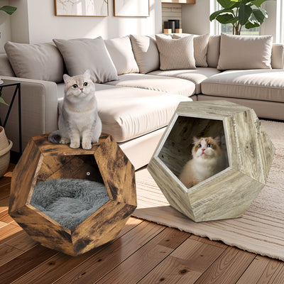 25.98'' Shaped Modern Pet Furniture Cat Kennel Side Table MDF Multi-Purpose Furniture - 5 of 32