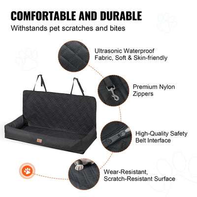 VEVOR Dog Booster Car Seat Pet Car Seat for Medium Large Dog up to 100 lbs. Black