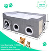 Cat Houses for Indoor Cats-Large Collapsible Large Cat Bed with Fluff Ball and 2 Caves, Cat Hideout with Canopy, Semi-Enclosed Cat Bed Cat House Covered Cat Bed for Multi Small Pet Large Kitty - 3 of 6