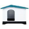 Dog House Blue 35.6"x26.8"x26" Polypropylene front view