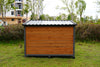 45" Large Solid Wood Dog House,Waterproof PVC Plastic Roof, Back View