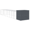 Dog House with Run  Anthracite 84.3"x420.9"x71.3 Back view