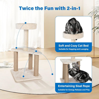 Cat Furniture 2-Tier Cute Small Cat Tree for Indoor11 of 14