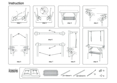 42" Folding Dog Pet Grooming Table(SILVER-GRAY COLOR) - 7 of 10