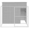 Dog House with Run Light Gray 84.3"x99.6"x71.3" Galvanized Steel back view