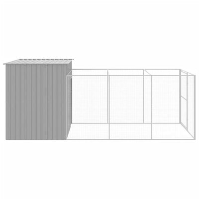 Dog House with Run Light Gray 84.3"x179.9"x71.3"Long view