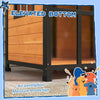 PawHut Outside Cabin-Style Wooden Dog House front door flap