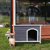 Medium Wooden Outdoor Dog House, elevated