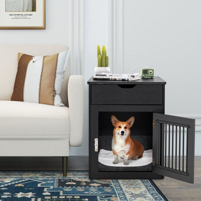 Furniture dog house with Drawer and Wired Wireless Charging station