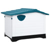 Dog House Blue 35.6"x26.8"x26" Polypropylene back view