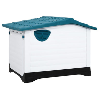 Dog House Blue 35.6"x26.8"x26" Polypropylene back view