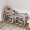 Furniture Style Dog Crate Side Table on Wheels with Double Doors and Lift Top.Grey,38.58''w x 25.5''d x 27.36''h. - 5 of 15