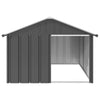 galvanized dog house outdoors