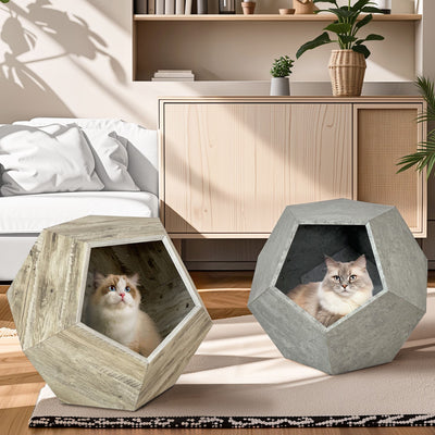 25.98'' Shaped Modern Pet Furniture Cat Kennel Side Table MDF Multi-Purpose Furniture - 10 of 32