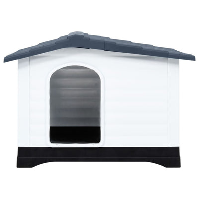 Dog House Gray 35.6"x26.8"x26" Polypropylene front view