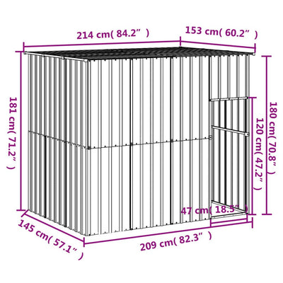 Dog House with Roof Anthracite 84.3"x60.2"x71.3 dimensions