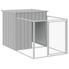 Dog House with Run Light Gray 43.3"x79.1"x43.3 angle view