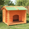 Dog Kennel Brown 37.8"x34.3"x31.7" Solid Wood Pine House In yard