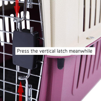 Plastic Cat & Dog Carrier Cage with Chrome Door Portable Pet Box Airline Approved, Medium, Blue/Red - 9 of 11