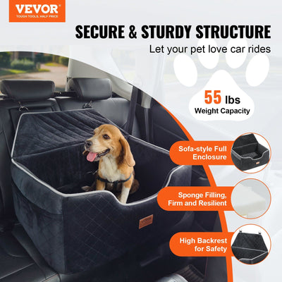 VEVOR Dog Booster Car Seat Pet Car Seat for Medium Large Dog up to 55 lbs. Black - 2 of 8