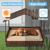 Wicker Dog House, Elevated Rattan Dog Bed rain proof