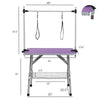 46" Folding Dog Pet Grooming Table Stainless Steel Frame Rubber Mat on Board with Adjustable Arm and Clamps pet dog Cat Grooming Table (PURPLE COLOR) - 6 of 11