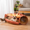 Cat Tunnel Toy Bed with Cushion Mat with Pop up Collapsible 2 Way Tube and Scratching Ball Interactive Toy Peak Hole Hideout House for Cat Puppy Kitten  - 12 of 16