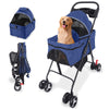 Blue 3 in 1 Dog Stroller, 4 Wheels Pet Stroller 