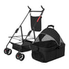 4 Wheels Pet Stroller Foldable Carrier Strolling Cart Travel Jogger Pet Stroller with Removable Liner Storage Basket for Dog Cat - 5 of 13