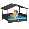 Wicker Dog House Elevated Raised Rattan Bed main view