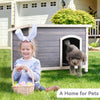 Small Wooden Outdoor Dog House sun protection