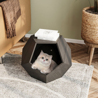 25.98'' Shaped Modern Pet Furniture Cat Kennel Side Table MDF Multi-Purpose Furniture - 19 of 32