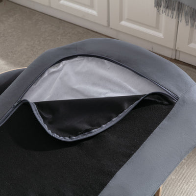 Scandinavian style Elevated Dog Bed Pet Sofa With Solid Wood legs and Bent Wood Back, Velvet Cushion, Large Size - Grey - 7 of 17