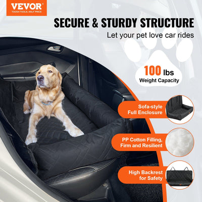 VEVOR Dog Booster Car Seat Pet Car Seat for Medium Large Dog up to 100 lbs. Black