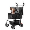 4 Wheels Pet Stroller Foldable Carrier Strolling Cart Travel Jogger Pet Stroller with Removable Liner Storage Basket for Dog Cat - 1 of 13