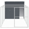 Dog House with Run Anthracite 84.3"x179.9"x71.3" Galvanized Steel construction