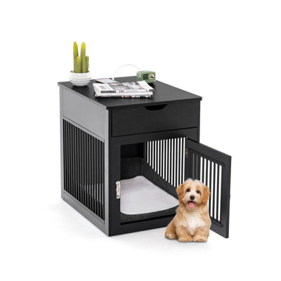 Furniture dog house with Drawer and Wired Wireless Charging