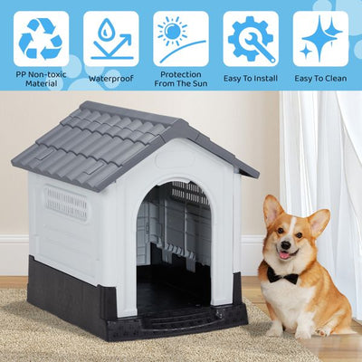 26 inch Plastic Dog House, Indoor Outdoor Doghouse5 of 13