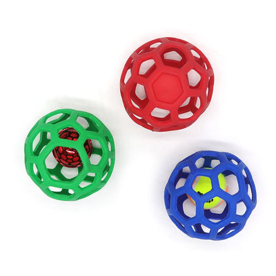 Dog toy hollow ball bite-resistant elastic rubber ball bell pet toy; Jingle Bell Toy Ball - 2 of 5